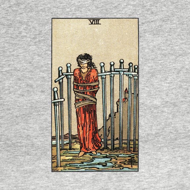 EIGHT OF SWORDS by WAITE-SMITH VINTAGE ART